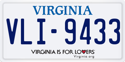 VA license plate VLI9433