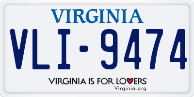 VA license plate VLI9474