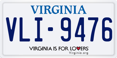 VA license plate VLI9476