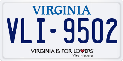 VA license plate VLI9502