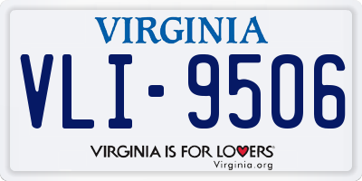 VA license plate VLI9506