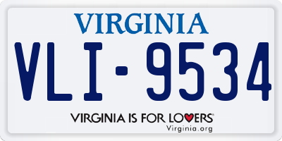 VA license plate VLI9534