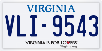 VA license plate VLI9543