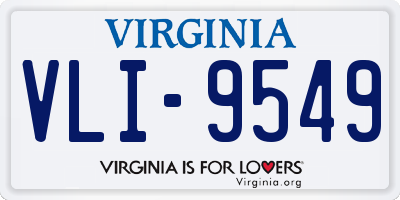 VA license plate VLI9549