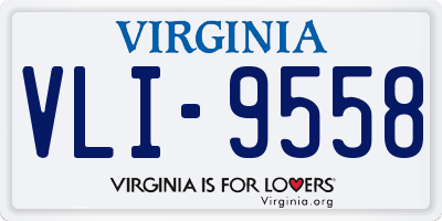 VA license plate VLI9558