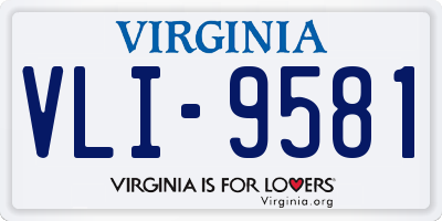 VA license plate VLI9581