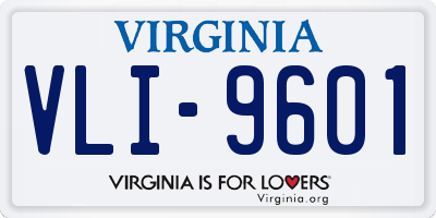 VA license plate VLI9601