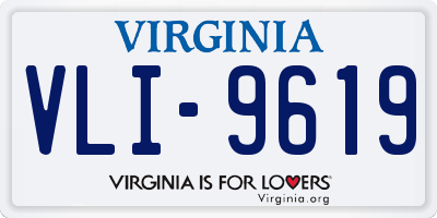 VA license plate VLI9619
