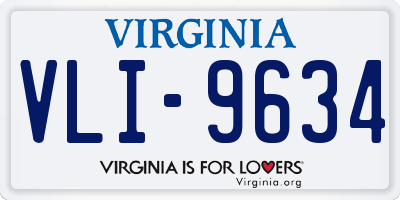 VA license plate VLI9634