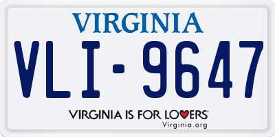 VA license plate VLI9647