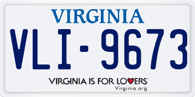 VA license plate VLI9673