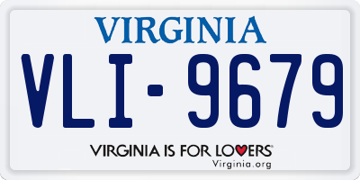 VA license plate VLI9679