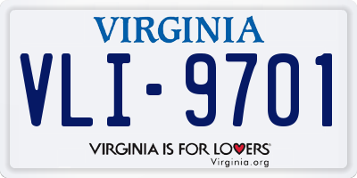 VA license plate VLI9701