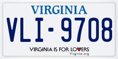 VA license plate VLI9708