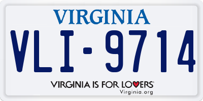 VA license plate VLI9714