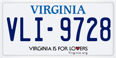 VA license plate VLI9728