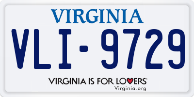 VA license plate VLI9729