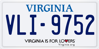 VA license plate VLI9752