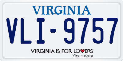 VA license plate VLI9757