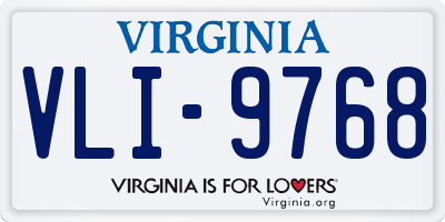 VA license plate VLI9768