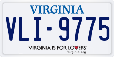 VA license plate VLI9775