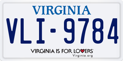 VA license plate VLI9784
