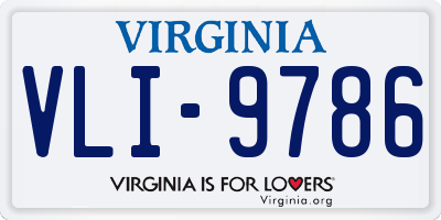 VA license plate VLI9786