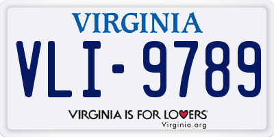 VA license plate VLI9789