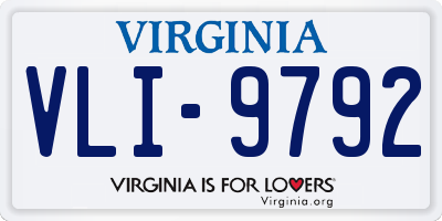 VA license plate VLI9792