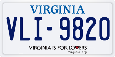 VA license plate VLI9820