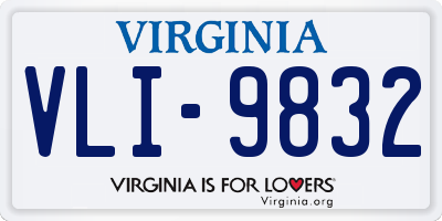 VA license plate VLI9832