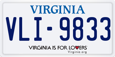 VA license plate VLI9833