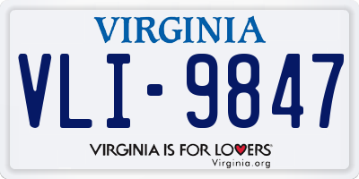 VA license plate VLI9847