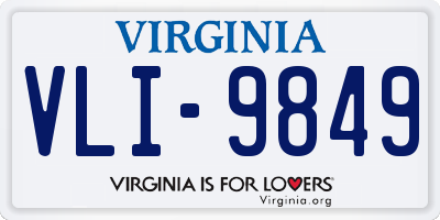 VA license plate VLI9849