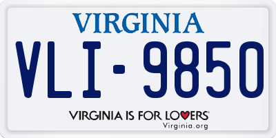VA license plate VLI9850