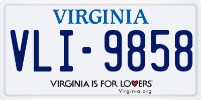 VA license plate VLI9858