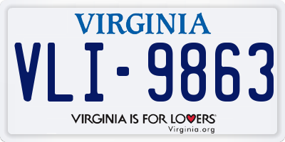 VA license plate VLI9863
