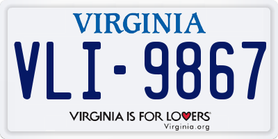 VA license plate VLI9867