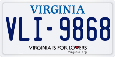 VA license plate VLI9868