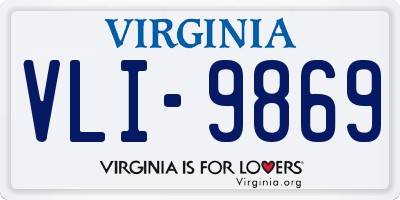 VA license plate VLI9869