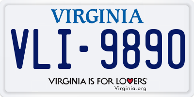 VA license plate VLI9890
