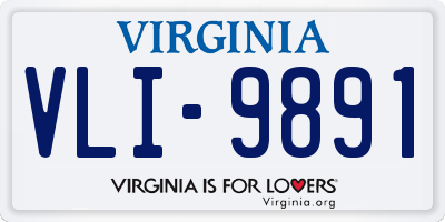 VA license plate VLI9891