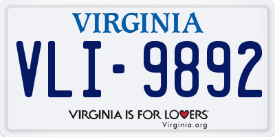VA license plate VLI9892