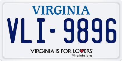 VA license plate VLI9896