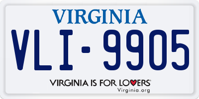 VA license plate VLI9905