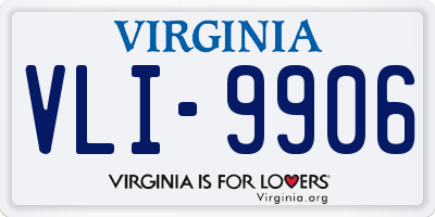 VA license plate VLI9906