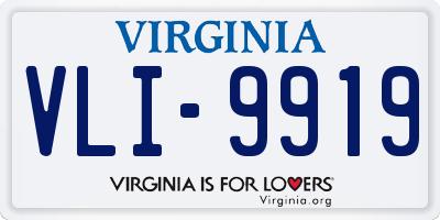 VA license plate VLI9919