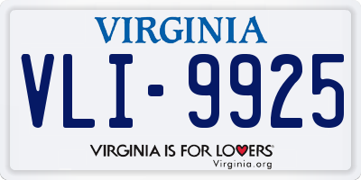 VA license plate VLI9925