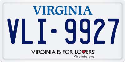 VA license plate VLI9927