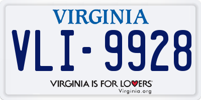 VA license plate VLI9928